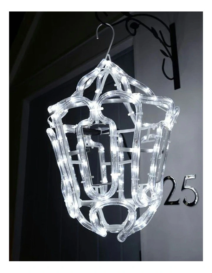 3D Christmas Hanging Lantern Rope Light Silhouette image 4