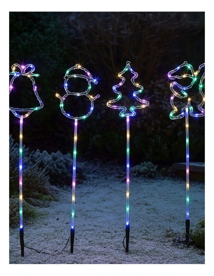 Path Light With Santa, Tree, Bell And Snowman image 2