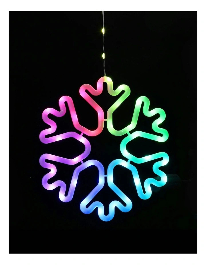 RGB Snowflake window display - Battery Operate 27cm image 1