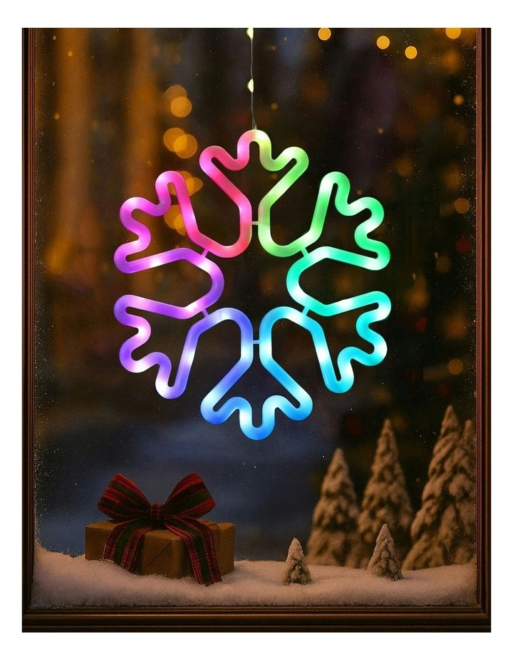 RGB Snowflake window display - Battery Operate 27cm image 2