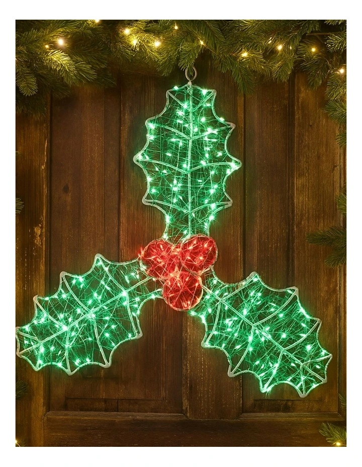 Outdoor Micr-LED Christmas Holly Berry Silhouette image 2