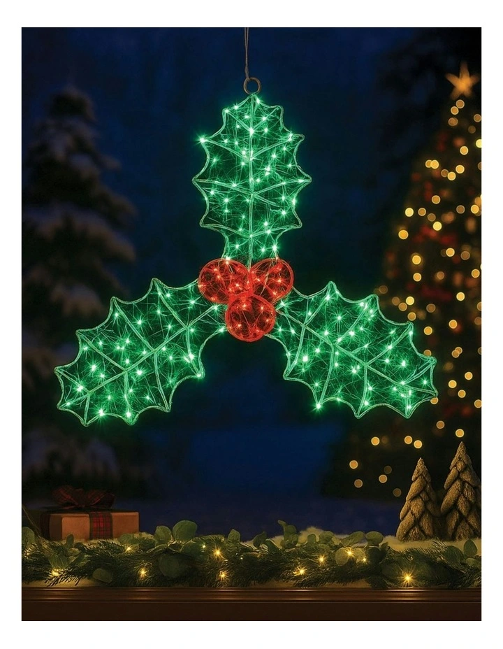 Outdoor Micr-LED Christmas Holly Berry Silhouette image 3