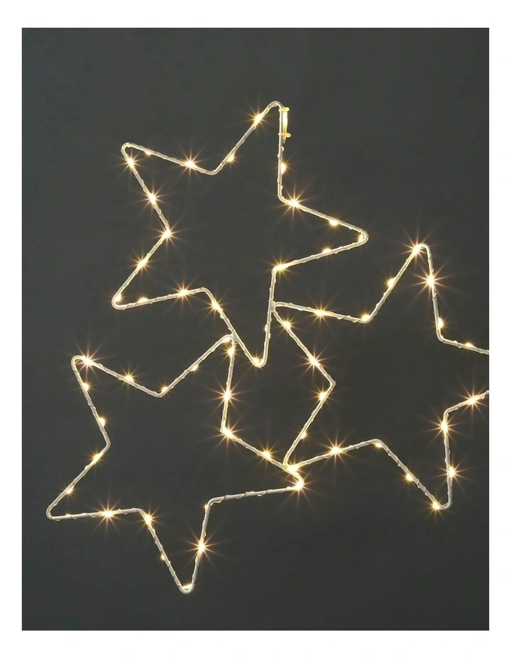 2D Lit 3 Hanging Stars image 1