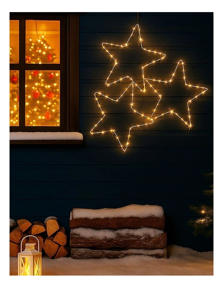 2D Lit 3 Hanging Stars image 2