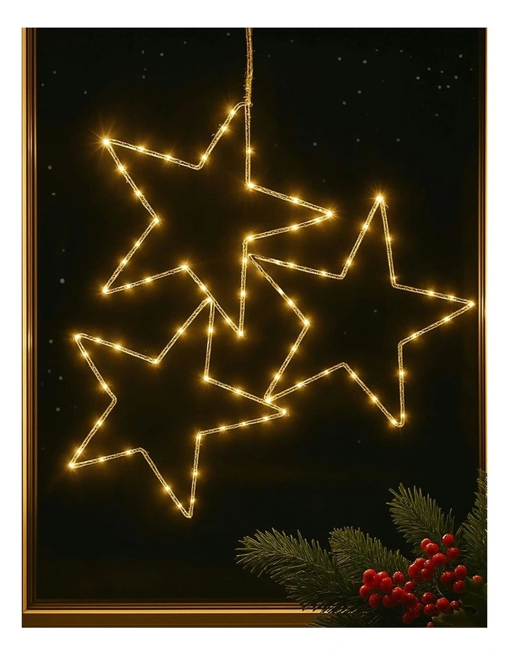 2D Lit 3 Hanging Stars image 3