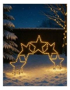 2D Lit Star Garden Arch
