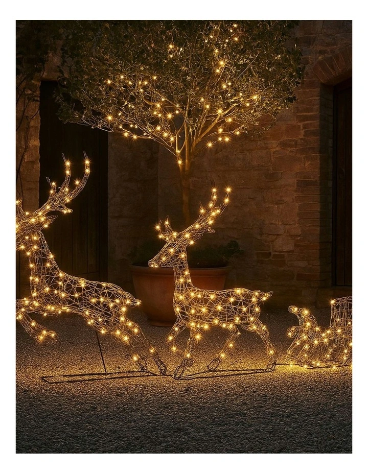 LED Reindeer Sleigh Duo in Yellow image 1