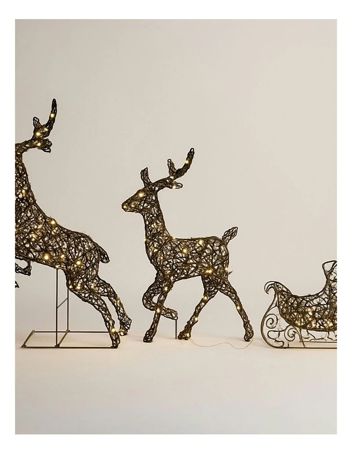 LED Reindeer Sleigh Duo in Yellow image 2
