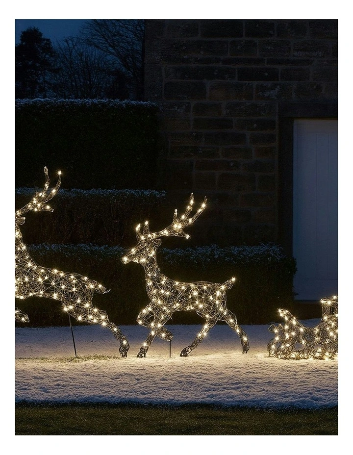 LED Reindeer Sleigh Duo in Yellow image 3