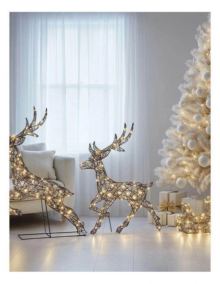 LED Reindeer Sleigh Duo in Yellow image 4