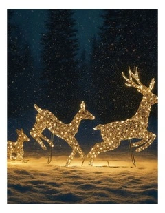 LED Reindeer Family Trio