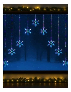V-Shape Curtain With Snowflake in Multicolour