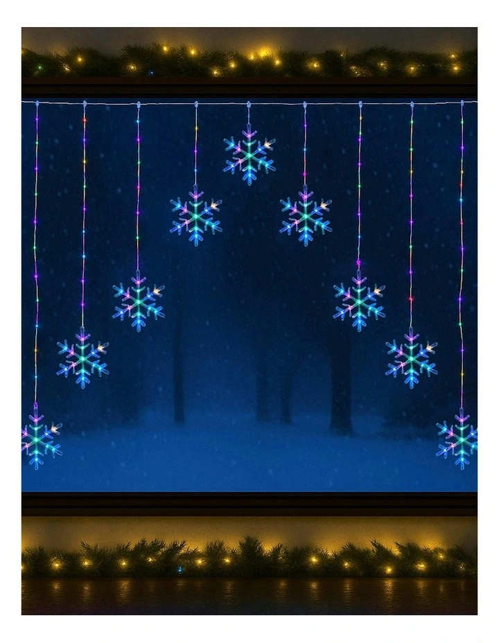 V-Shape Curtain With Snowflake in Multicolour image 1