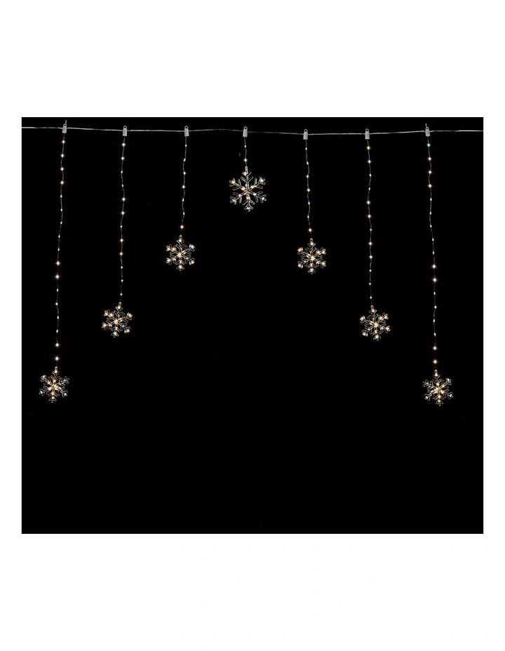 V-Shape Curtain With Snowflake in Warm White image 1