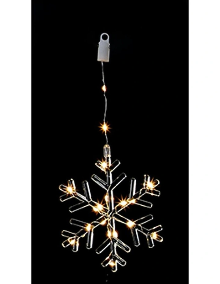 V-Shape Curtain With Snowflake in Warm White image 2