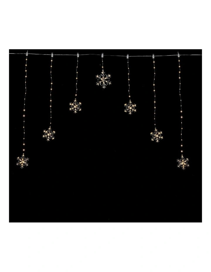 V-Shape Curtain With Snowflake in Warm White image 2