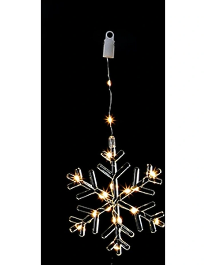 V-Shape Curtain With Snowflake in Warm White image 3