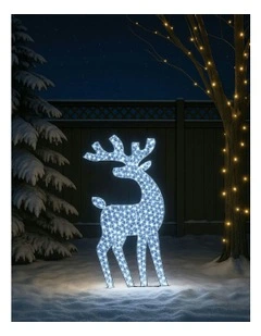 LED Mesh Reindeer With Twinkle 2D 1.8M in White