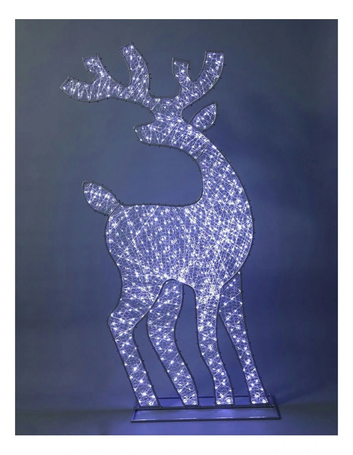 LED Mesh Reindeer With Twinkle 2D 1.8M in White image 2