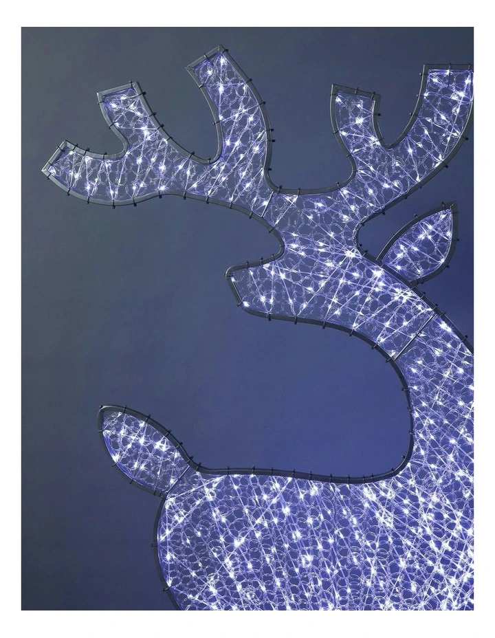 LED Mesh Reindeer With Twinkle 2D 1.8M in White image 3