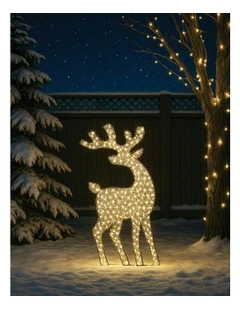 LED Mesh Reindeer With Twinkle 2D 1.8M in Warm White