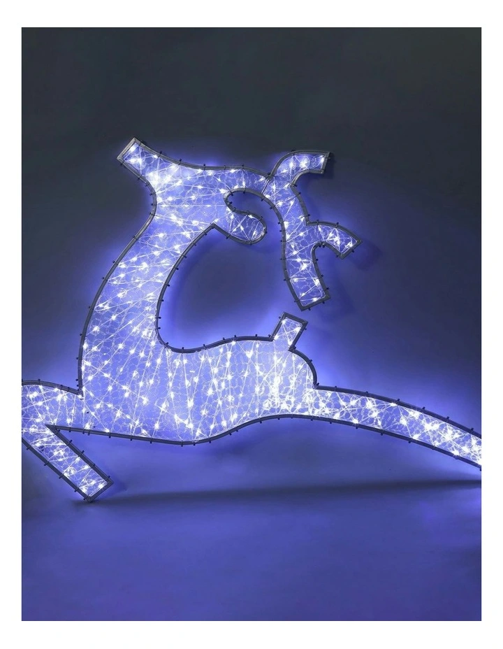 LED Mesh Flying Reindeer With Twinkle 1.2M 2D in White image 2