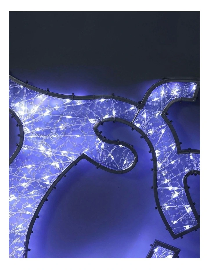 LED Mesh Flying Reindeer With Twinkle 1.2M 2D in White image 3