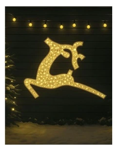 LED Mesh Flying Reindeer With Twinkle 2D 1.2M in Warm White