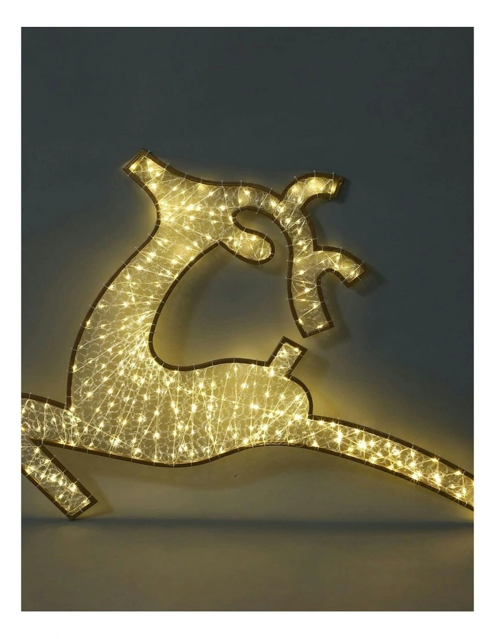 LED Mesh Flying Reindeer With Twinkle 2D 1.2M in Warm White image 2