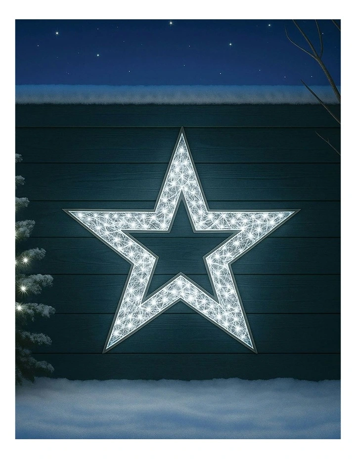 LED Mesh Star With Twinkle 2D 1.2M in White image 1