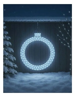 LED Mesh Christmas Bauble Ring With Twinkle 2D 1.2M in White