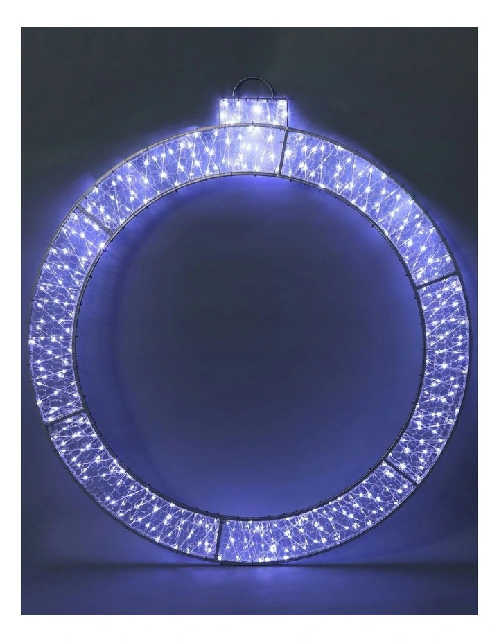 LED Mesh Christmas Bauble Ring With Twinkle 2D 1.2M in White image 2