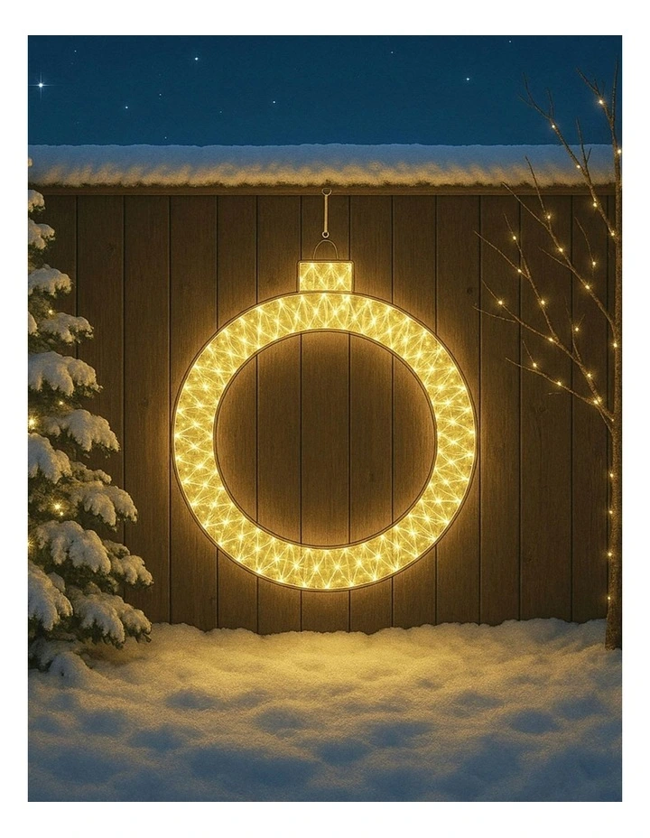 LED Mesh Christmas Bauble Ring With Twinkle 2D 1.2M in Warm White image 1