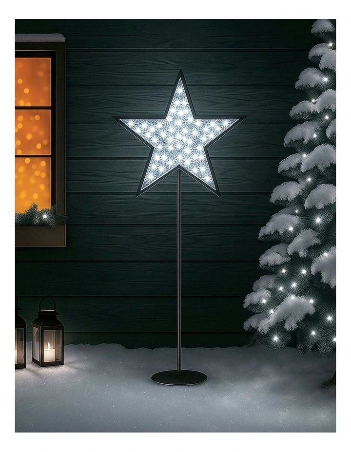 LED Standing Mesh Star With Twinkle 2D in White image 1