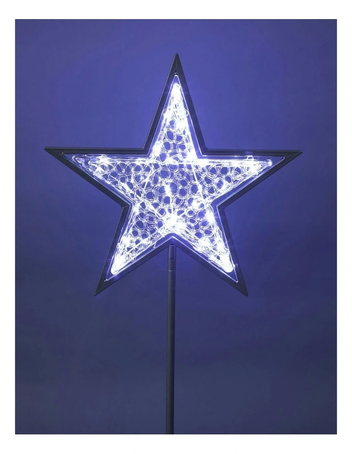 LED Standing Mesh Star With Twinkle 2D in White image 4
