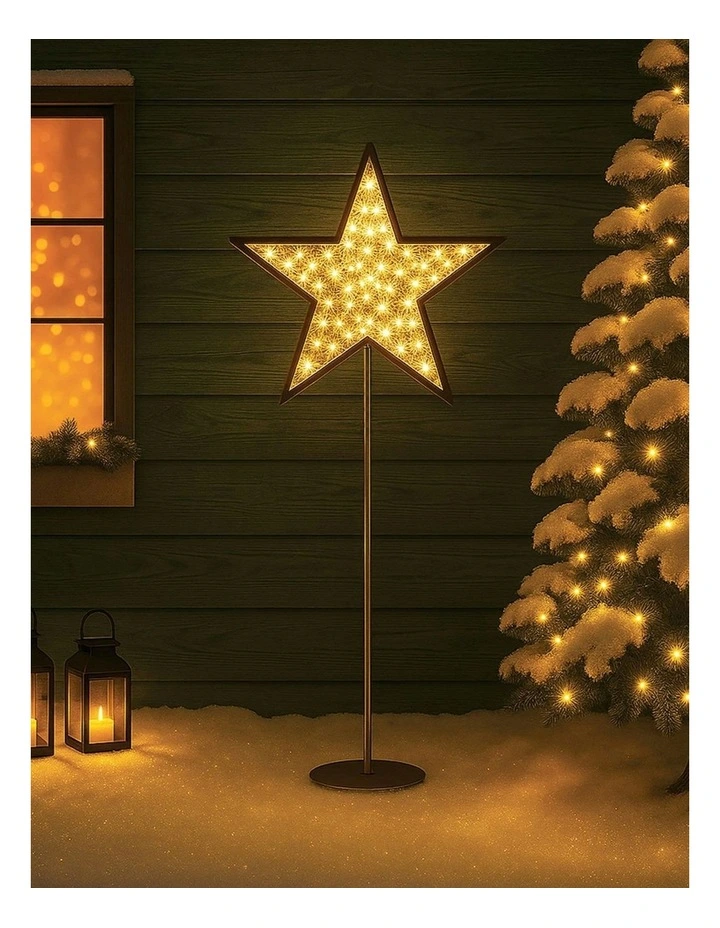 LED Standing Mesh Star With Twinkle 2D in Warm White image 1
