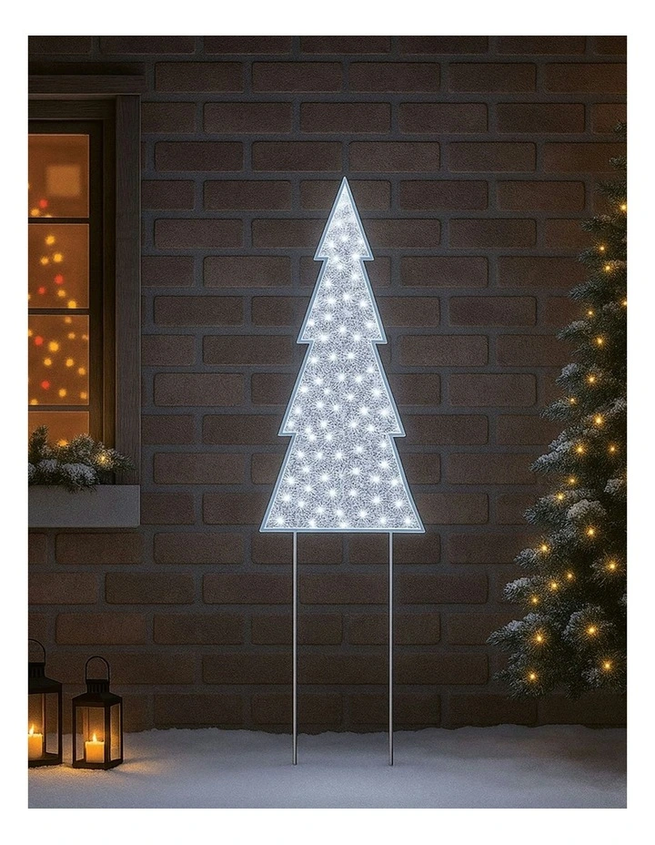 Large Size LED Mesh Christmas Tree With Twinkle 2D in White image 1