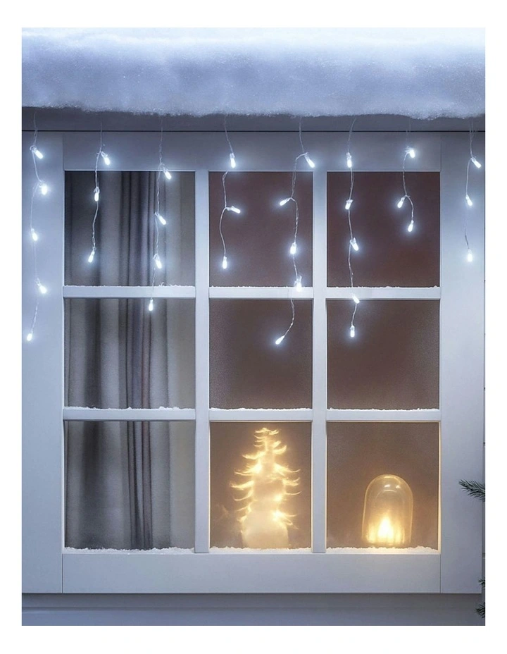 LED Crazy Twinkle Icicle Light in White image 2