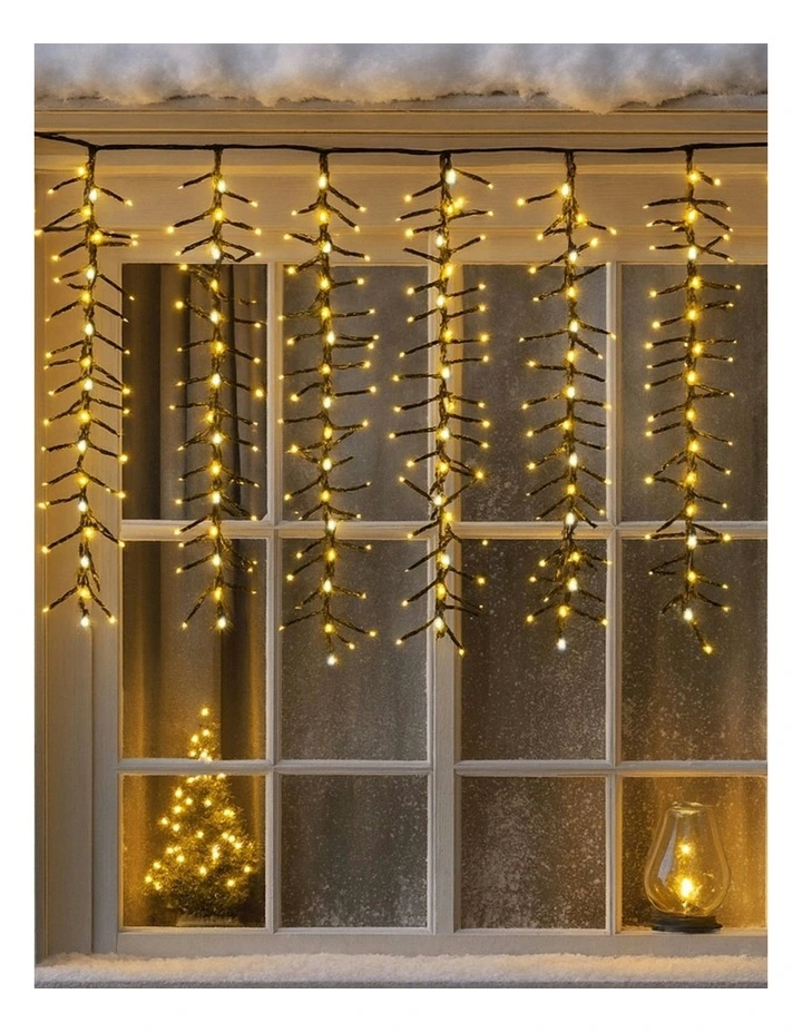 Waterfall Cluster Icicle Lights in Warm White image 1