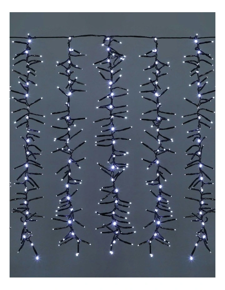 Waterfall Cluster Icicle Lights in White image 2