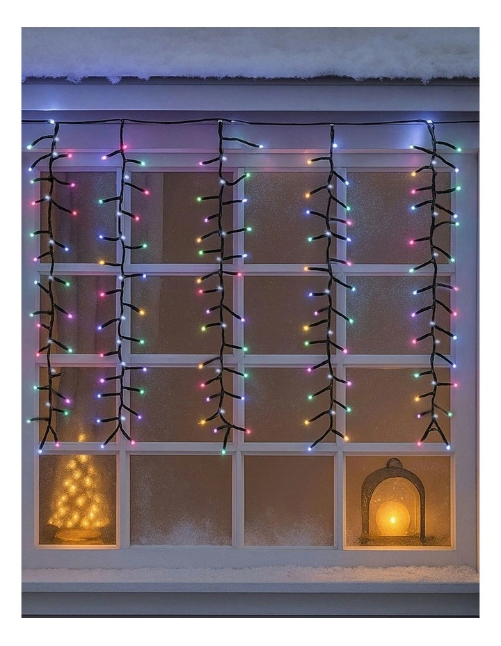 Waterfall Cluster Icicle Lights in Candy Colour image 1