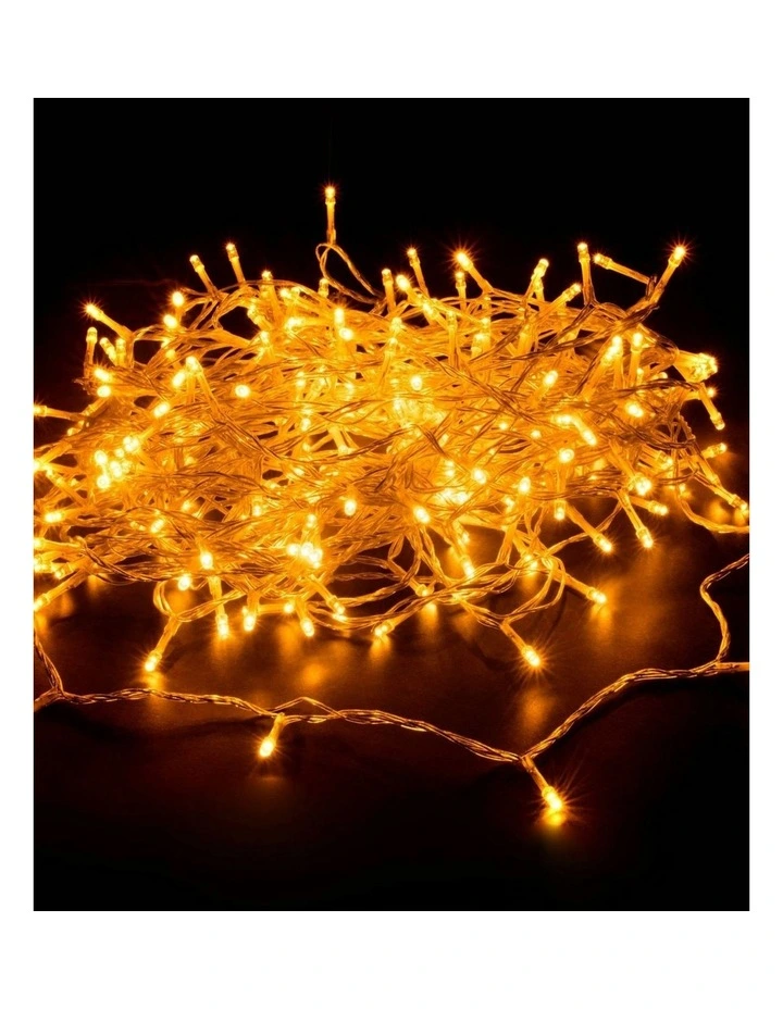 520 LED Connectable Fairy Light Chain Clear Cable in Amber image 3