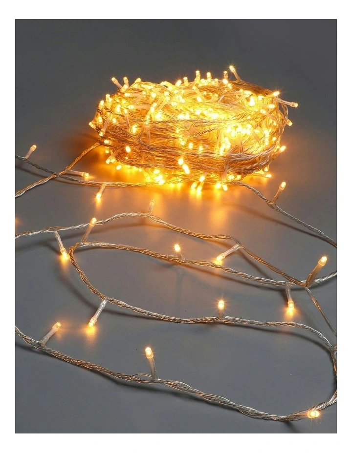 520 LED Connectable Fairy Light Chain Clear Cable in Amber image 6