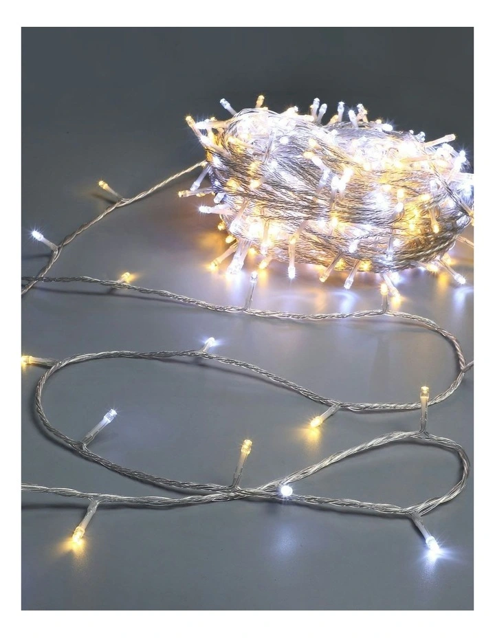 520 LED Connectable Fairy Light Chain Clear Cable in Warm White/ White image 3