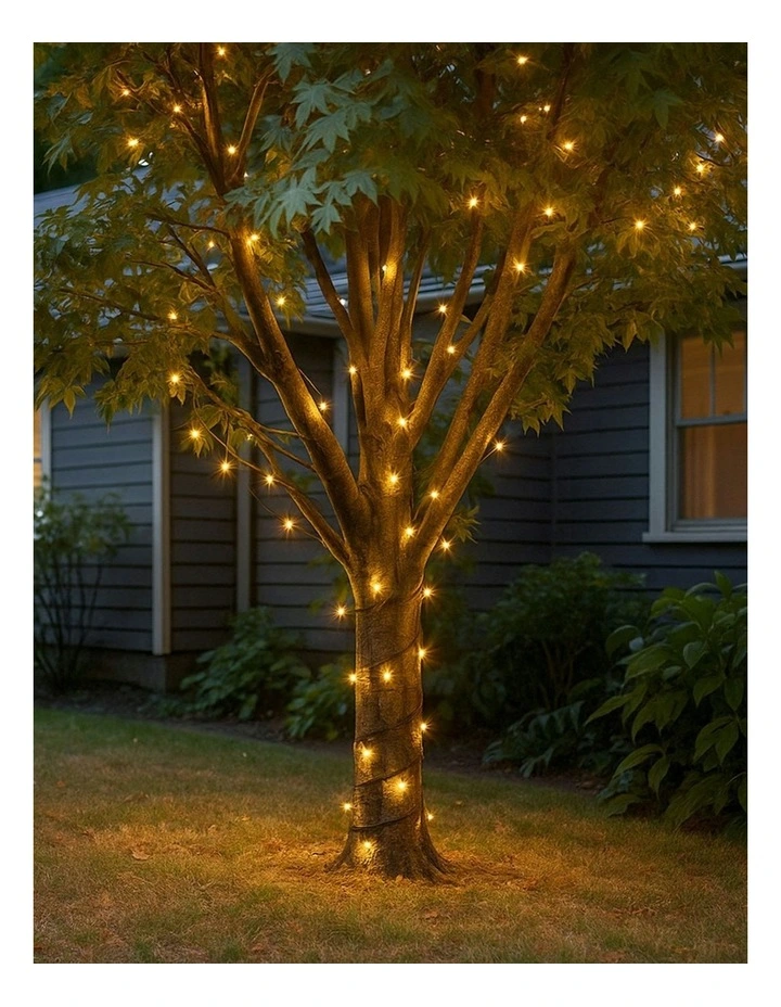 LED Connectable Fairy Light 520 Chain Dark Green Cable in Amber image 4
