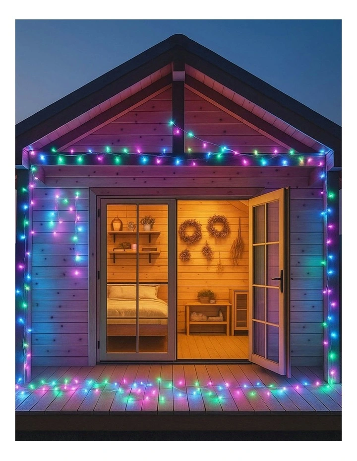 LED Connectable Fairy 520 Light Chain Dark Green Cable in Candy image 3