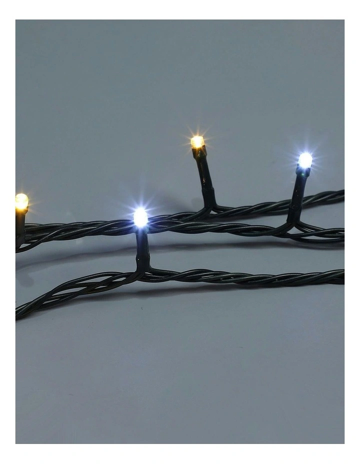 LED Connectable Fairy 520 Light Chain Dark Green Cable in Warm White/White image 6