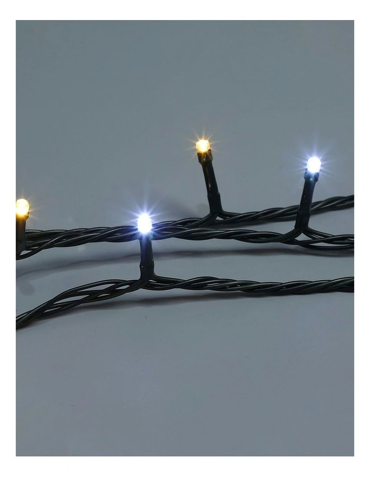 LED Connectable Fairy 520 Light Chain Dark Green Cable in Warm White/White image 6