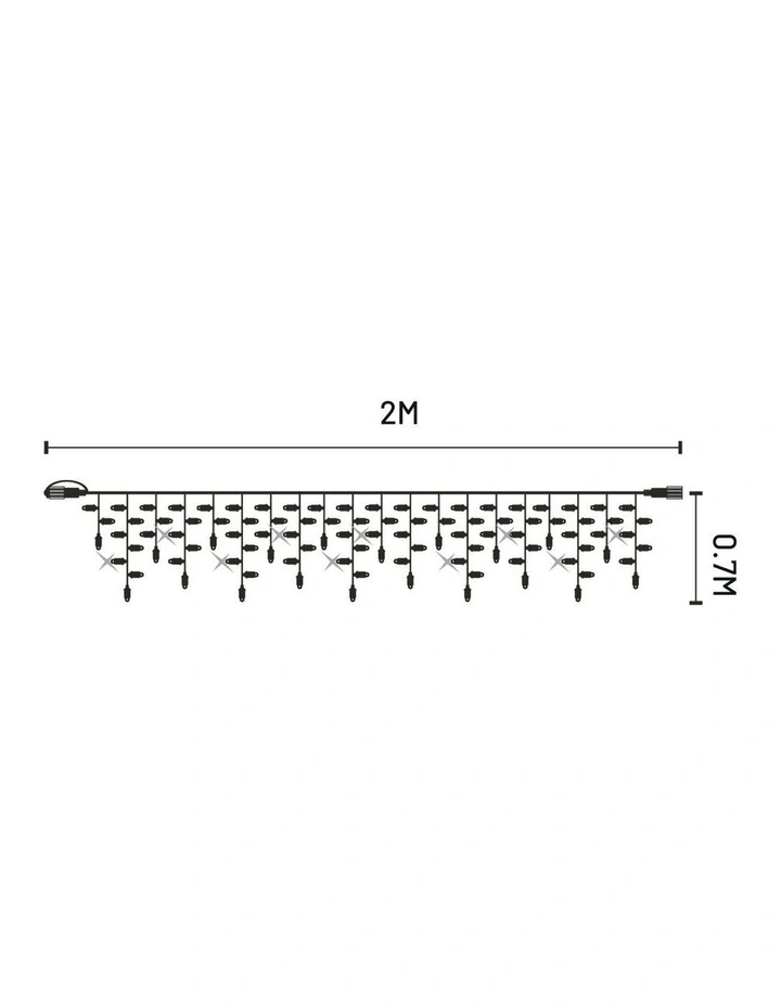 Commercial Connectable LED Icicle Light 2x0.7m in White image 2
