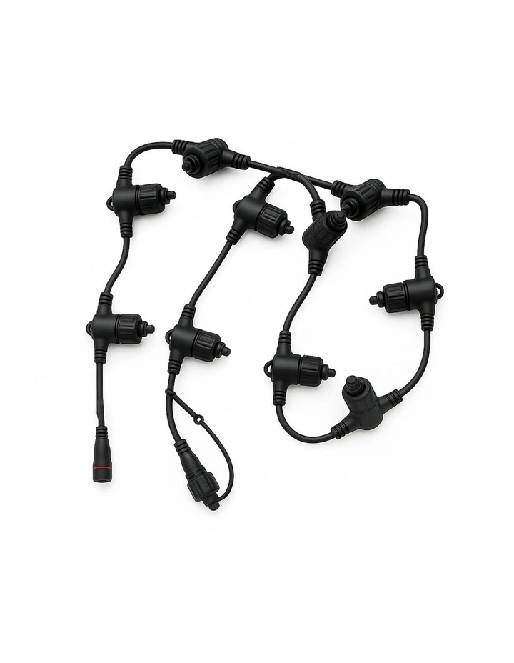 Commercial Connectable Curtain Light Main Cable - 10 Outputs 1M in Black image 1